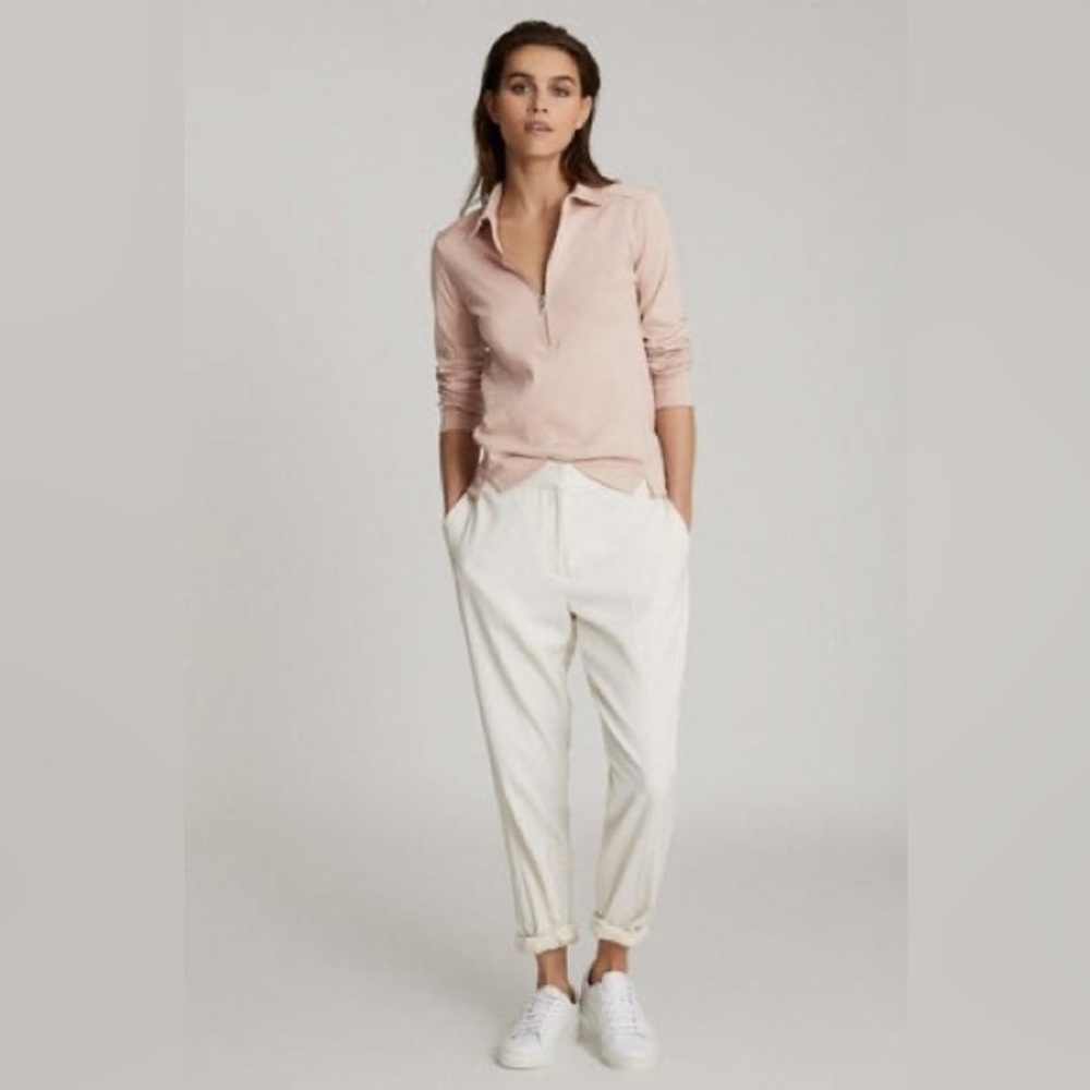 REISS | premium fitted quarter zip | size medium